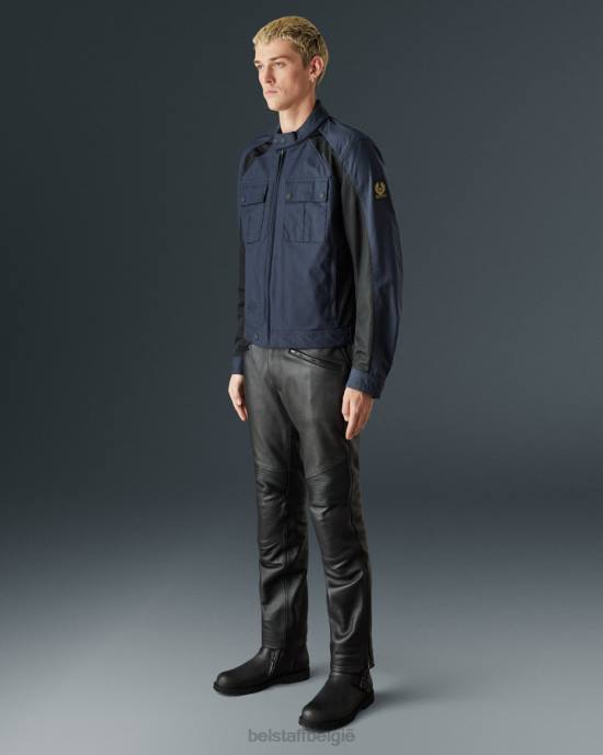 kleding technisch nylon donker marineblauw tempel motorjas Heren Belstaff 624D444