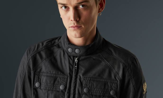 kleding technisch nylon zwart tempel motorjas Heren Belstaff 624D443