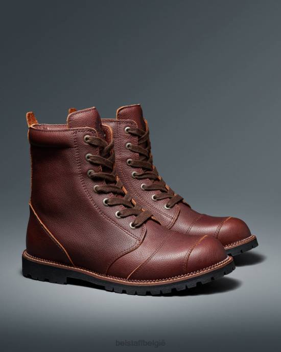 schoen getrommeld leer bruin motorlaarzen oplossen Heren Belstaff 624D455