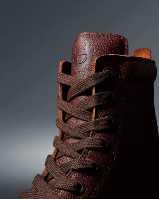 schoen getrommeld leer bruin motorlaarzen oplossen Heren Belstaff 624D455