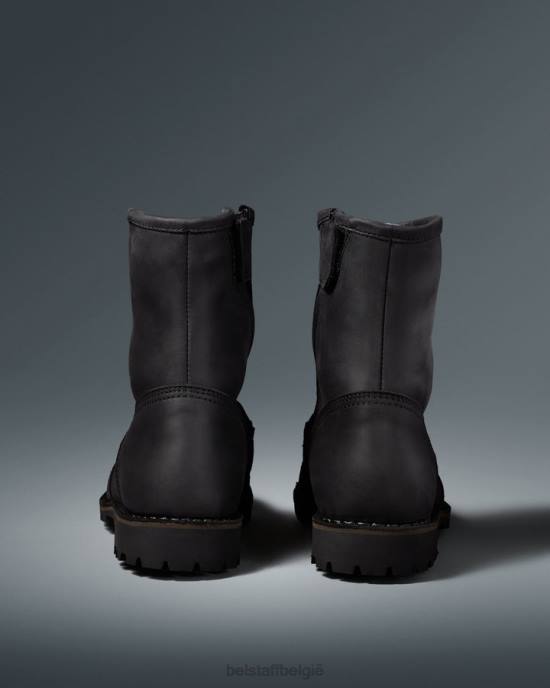 schoen structuurleer zwart duur motorlaarzen Heren Belstaff 624D458