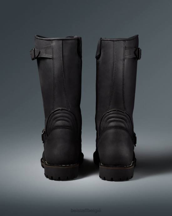 schoen structuurleer zwart uithoudingsvermogen motorlaarzen Heren Belstaff 624D457