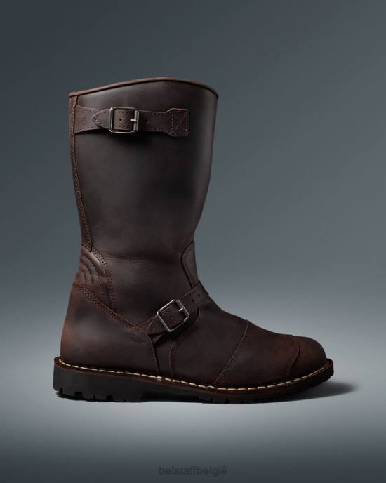schoen structuurleer zwartbruin uithoudingsvermogen motorlaarzen Heren Belstaff 624D454