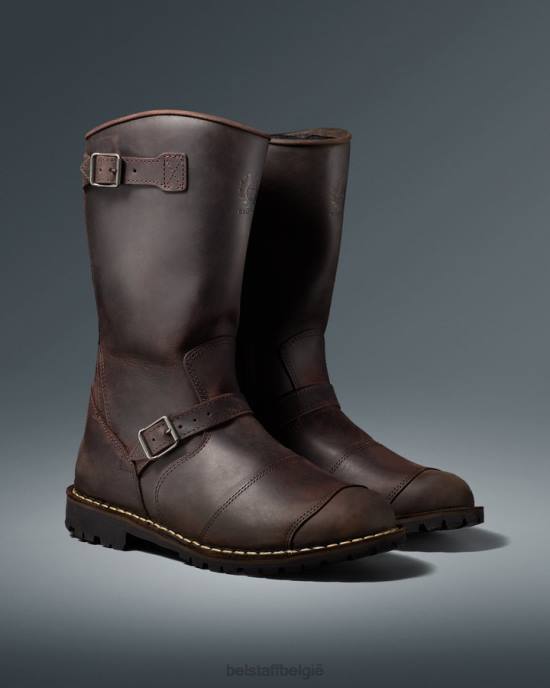 schoen structuurleer zwartbruin uithoudingsvermogen motorlaarzen Heren Belstaff 624D454