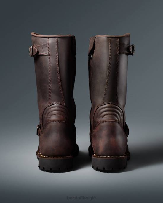 schoen structuurleer zwartbruin uithoudingsvermogen motorlaarzen Heren Belstaff 624D454