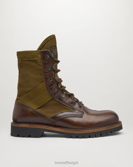 schoen geolied leer cognac trooper veterlaarzen Heren Belstaff 624D346