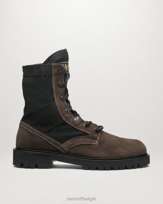schoen geoliede leersteen trooper veterlaarzen Heren Belstaff 624D339
