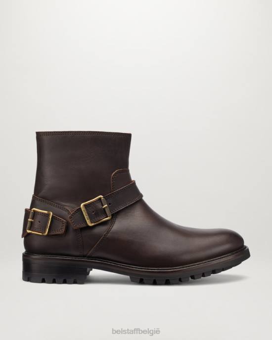 schoen kalfsleer chocolade Trimaster laarzen met ritssluiting Heren Belstaff 624D345