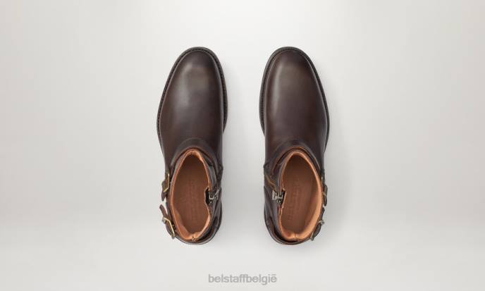 schoen kalfsleer chocolade Trimaster laarzen met ritssluiting Heren Belstaff 624D345
