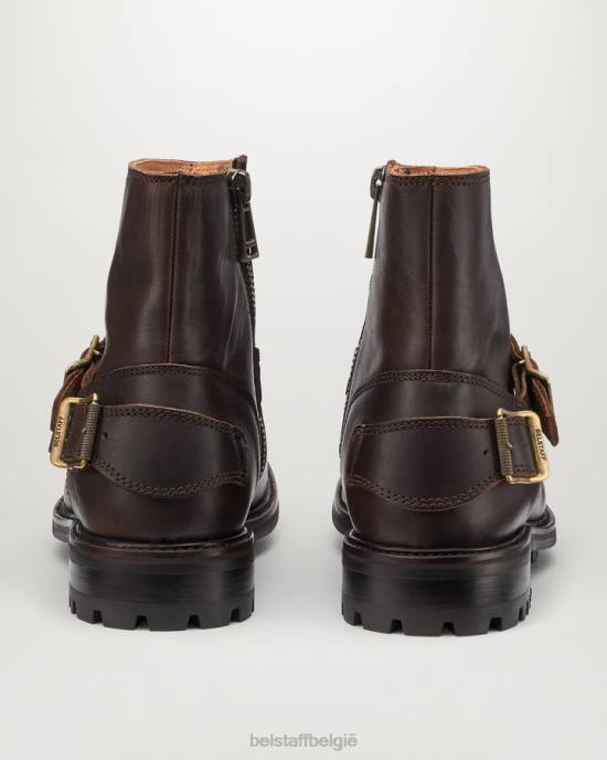 schoen kalfsleer chocolade Trimaster laarzen met ritssluiting Heren Belstaff 624D345