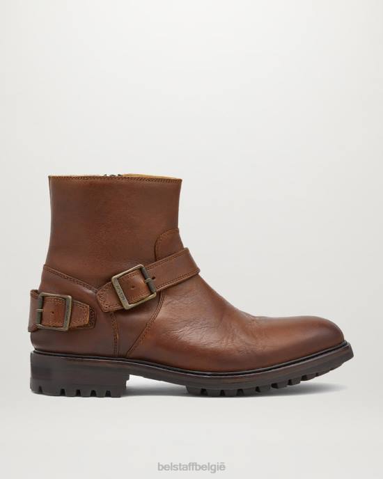 schoen kalfsleer cognac Trimaster laarzen met ritssluiting Heren Belstaff 624D347