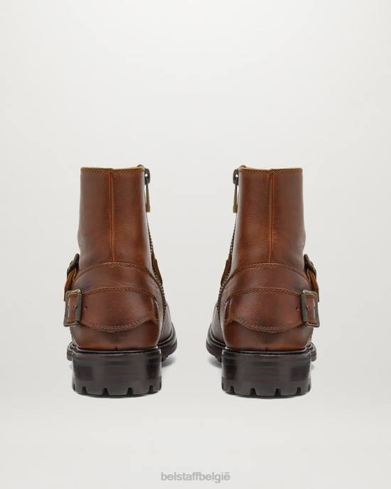 schoen kalfsleer cognac Trimaster laarzen met ritssluiting Heren Belstaff 624D347