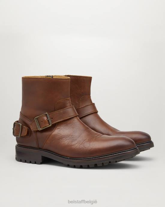 schoen kalfsleer cognac Trimaster laarzen met ritssluiting Heren Belstaff 624D347