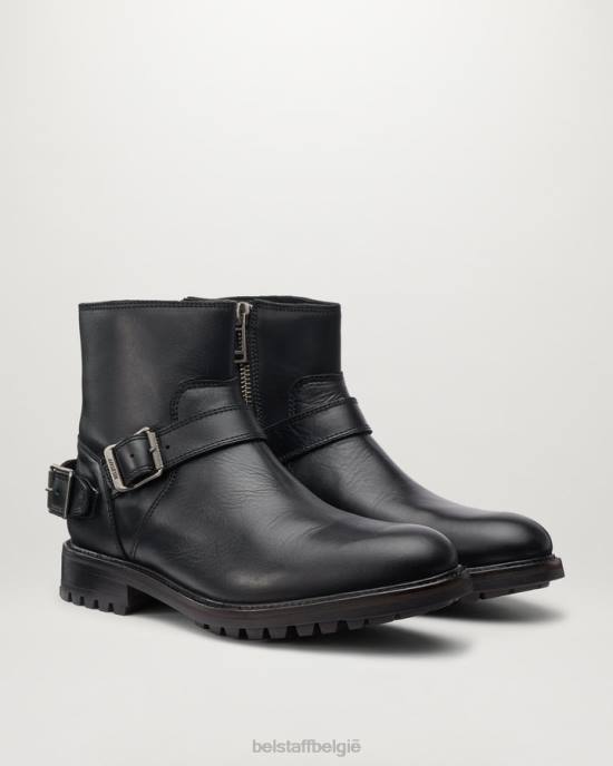 schoen kalfsleer zwart Trimaster laarzen met ritssluiting Heren Belstaff 624D344