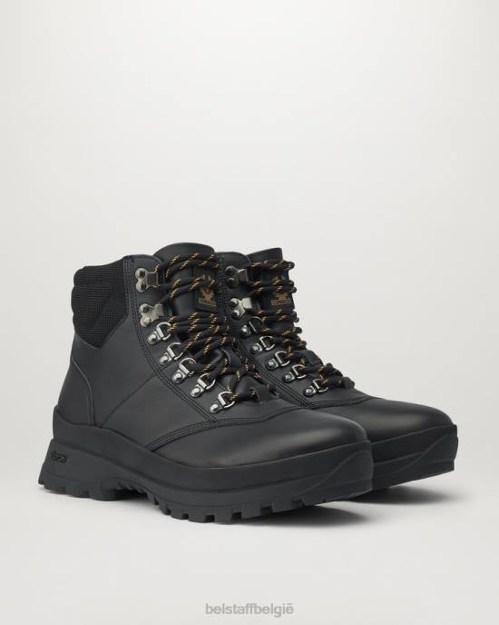 schoen kalfsleer zwart wandelschoenen in elkaar zetten Heren Belstaff 624D340