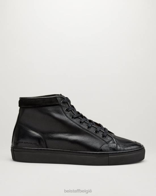 schoen geolied leer zwart rally hoge sneakers Heren Belstaff 624D350