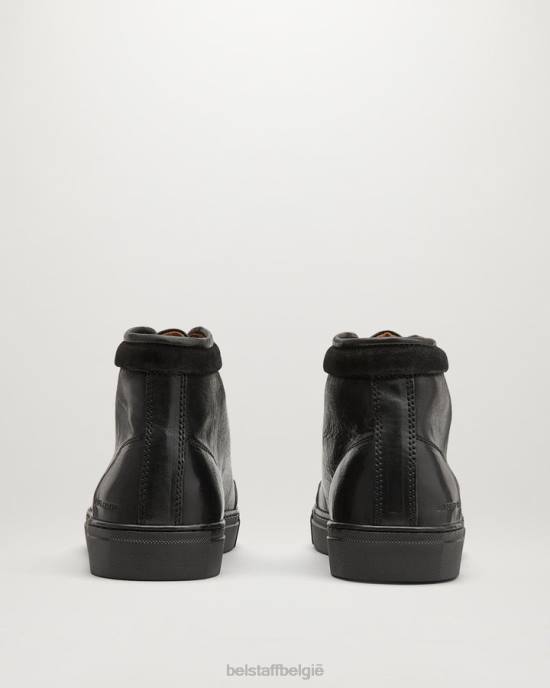 schoen geolied leer zwart rally hoge sneakers Heren Belstaff 624D350