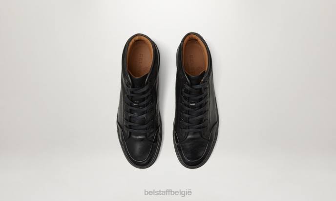 schoen geolied leer zwart rally hoge sneakers Heren Belstaff 624D350
