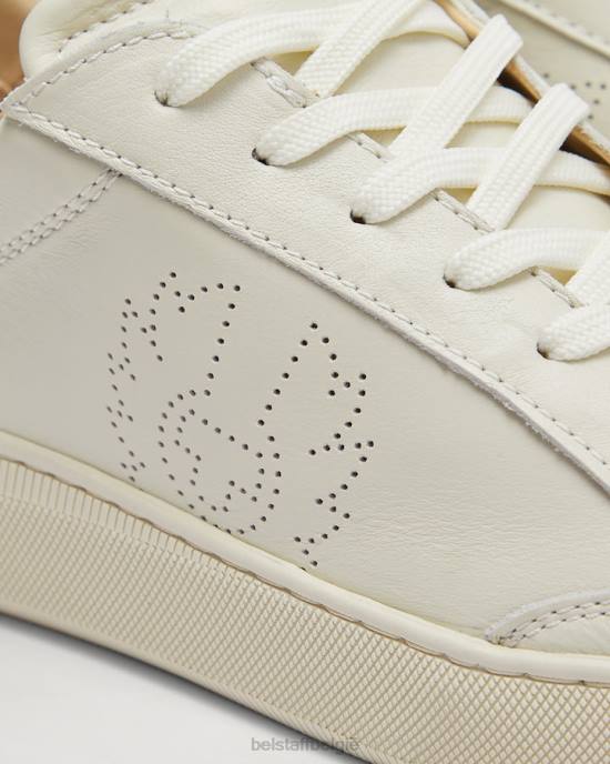 schoen glad leer schoon wit lage sneakers volgen Heren Belstaff 624D356