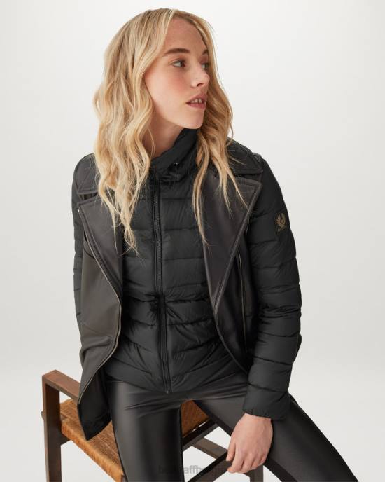 kleding dons gevuld nylon zwart jas optillen vrouwen Belstaff 624D486