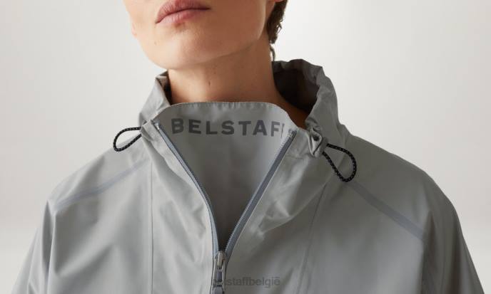 kleding gore-tex infinium parelgrijs raket jas vrouwen Belstaff 624D490