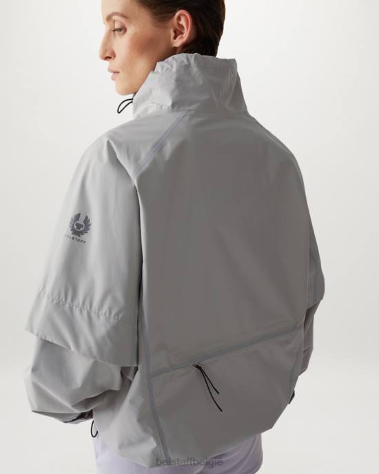 kleding gore-tex infinium parelgrijs raket jas vrouwen Belstaff 624D490