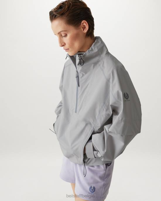 kleding gore-tex infinium parelgrijs raket jas vrouwen Belstaff 624D490