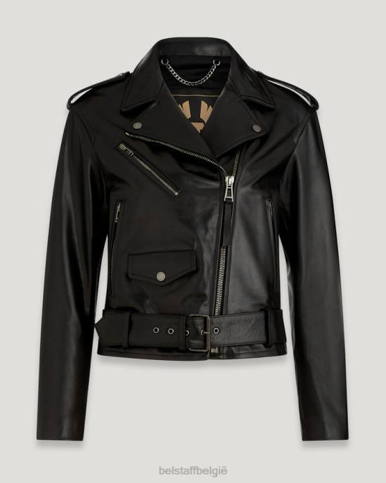 kleding gesatineerd leer zwart afvallige jas vrouwen Belstaff 624D473