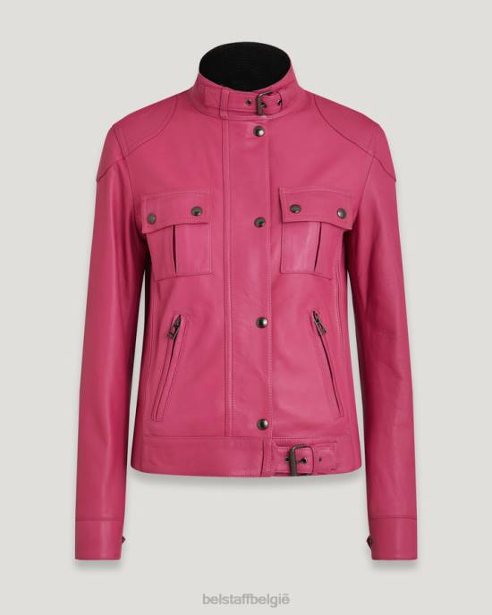 kleding mat nappa fuchsia roze gangster-jasje vrouwen Belstaff 624D465