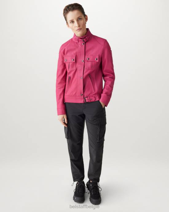 kleding mat nappa fuchsia roze gangster-jasje vrouwen Belstaff 624D465
