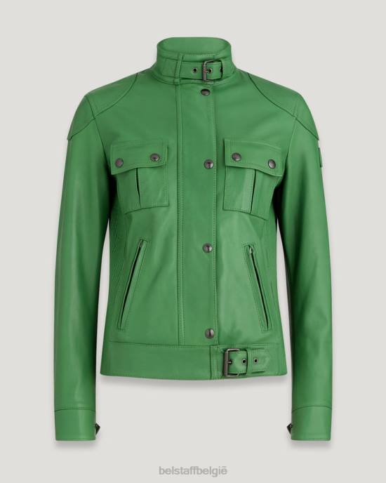kleding nappaleer grafiek groen gangster-jasje vrouwen Belstaff 624D471