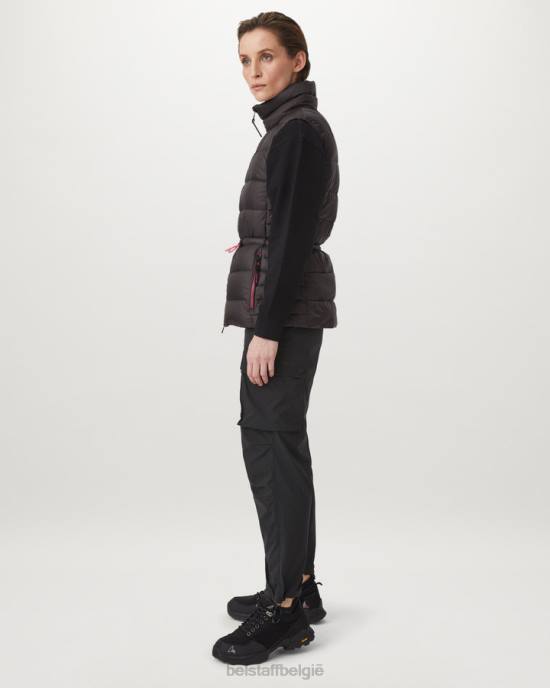 kleding donsgevuld nylon granietgrijs/neonroze flash-escape-bodywarmer vrouwen Belstaff 624D495
