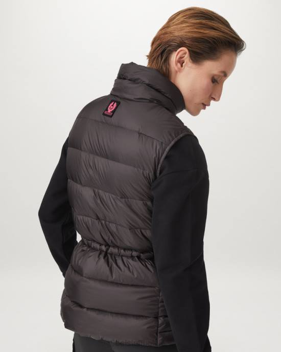 kleding donsgevuld nylon granietgrijs/neonroze flash-escape-bodywarmer vrouwen Belstaff 624D495
