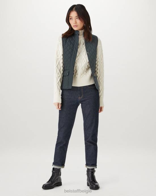 kleding gewatteerd gerecycled nylon donker marineblauw vest vest vrouwen Belstaff 624D497