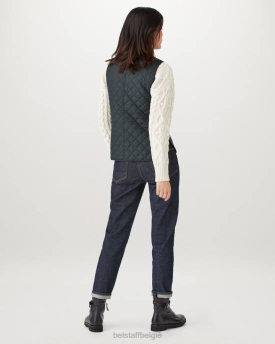 kleding gewatteerd gerecycled nylon donker marineblauw vest vest vrouwen Belstaff 624D497