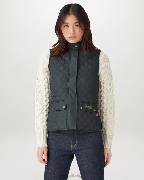 kleding gewatteerd gerecycled nylon donker marineblauw vest vest vrouwen Belstaff 624D497