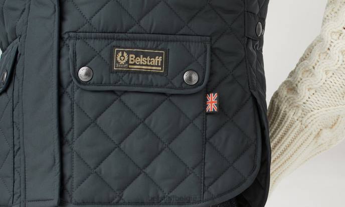 kleding gewatteerd gerecycled nylon donker marineblauw vest vest vrouwen Belstaff 624D497