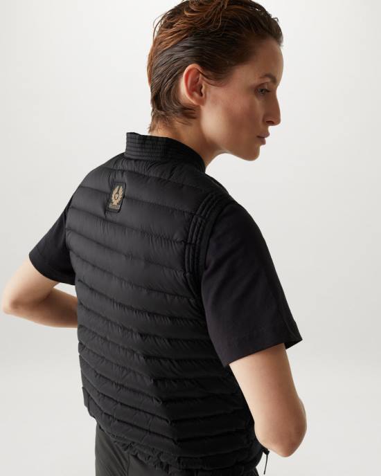 kleding ultra lichtgewicht dons zwart stella gilet vrouwen Belstaff 624D492