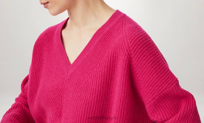 kleding puur kasjmier fuchsia roze Cameron trui met v-hals vrouwen Belstaff 624D514