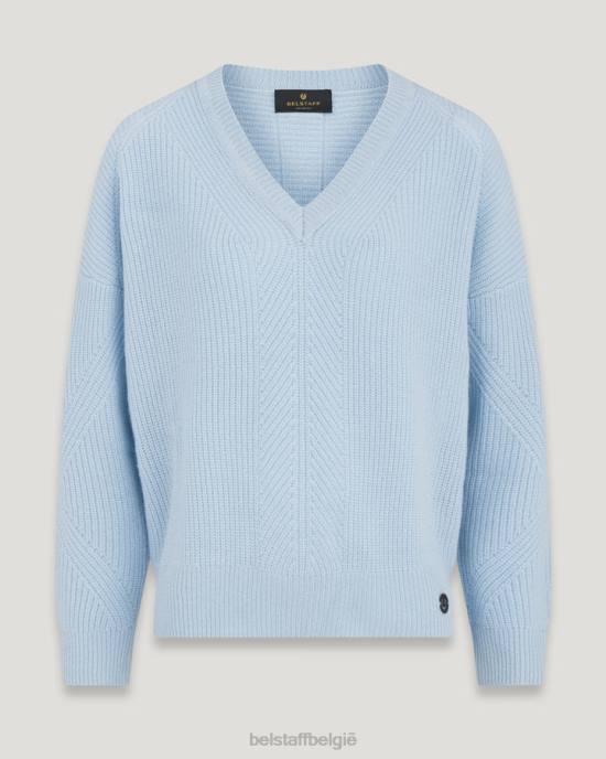 kleding puur kasjmier hemelsblauw Cameron trui met v-hals vrouwen Belstaff 624D513