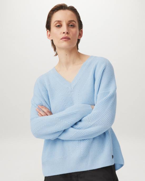 kleding puur kasjmier hemelsblauw Cameron trui met v-hals vrouwen Belstaff 624D513