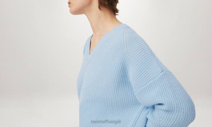 kleding puur kasjmier hemelsblauw Cameron trui met v-hals vrouwen Belstaff 624D513