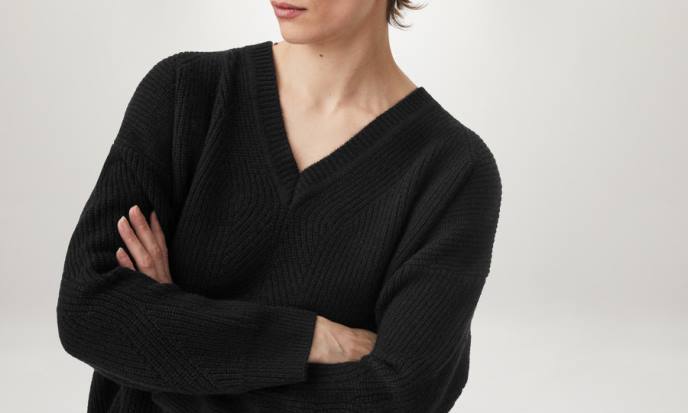 kleding puur kasjmier zwart Cameron trui met v-hals vrouwen Belstaff 624D516