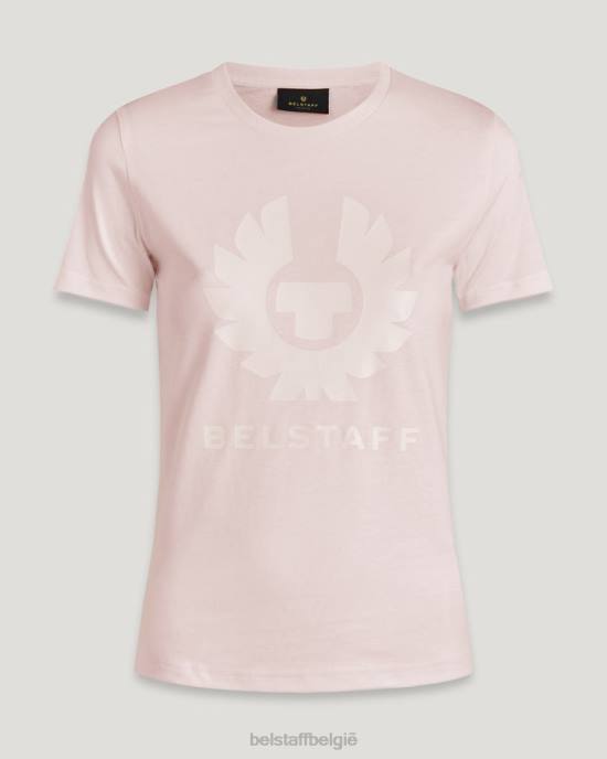 kleding katoenen jersey krijtroze Maan Phoenix T-shirt met glanzende print vrouwen Belstaff 624D506