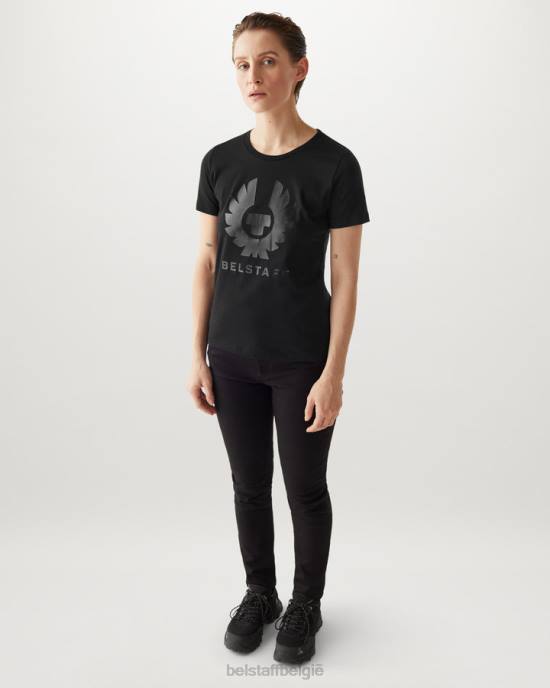 kleding katoenen jersey zwart Maan Phoenix T-shirt met glanzende print vrouwen Belstaff 624D504