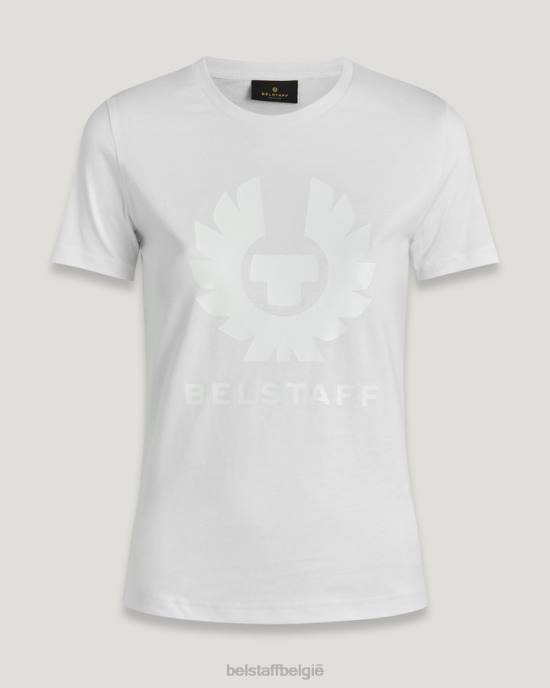 kleding katoenjersey wit Maan Phoenix T-shirt met glanzende print vrouwen Belstaff 624D505