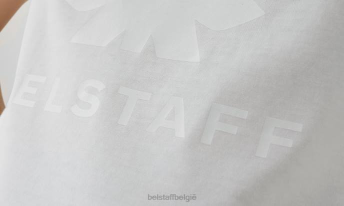 kleding katoenjersey wit Maan Phoenix T-shirt met glanzende print vrouwen Belstaff 624D505