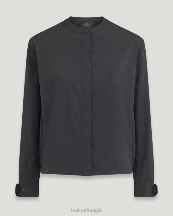 kleding stretchnylon zwart uitlopende blouse vrouwen Belstaff 624D501