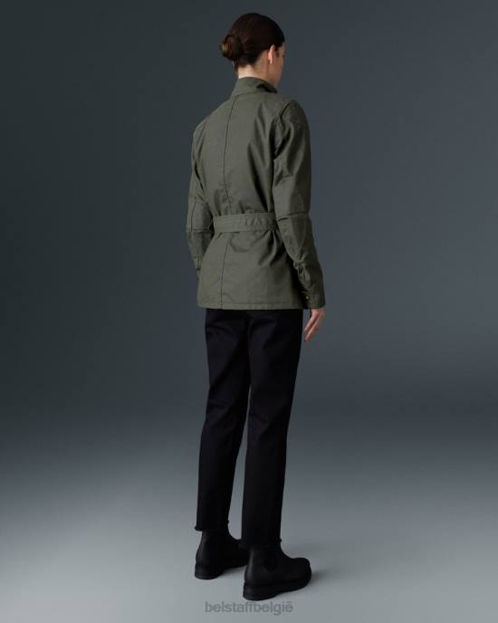 kleding gewaxt katoen bosgroen Trimaster motorjas vrouwen Belstaff 624D527