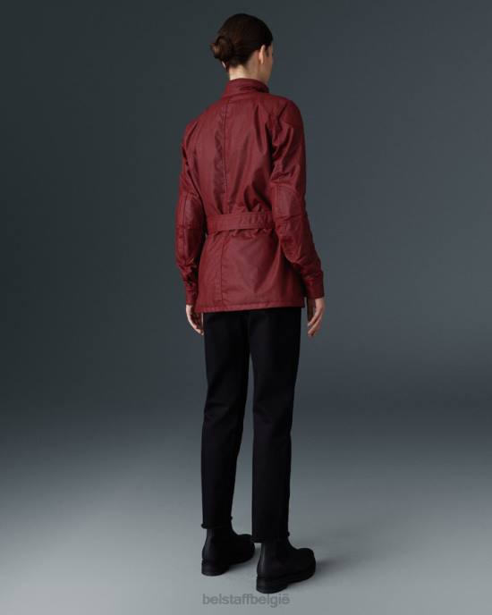 kleding gewaxt katoen racerood Trimaster motorjas vrouwen Belstaff 624D529